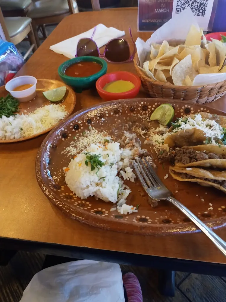 Crispy Tacos & Rice and Beans